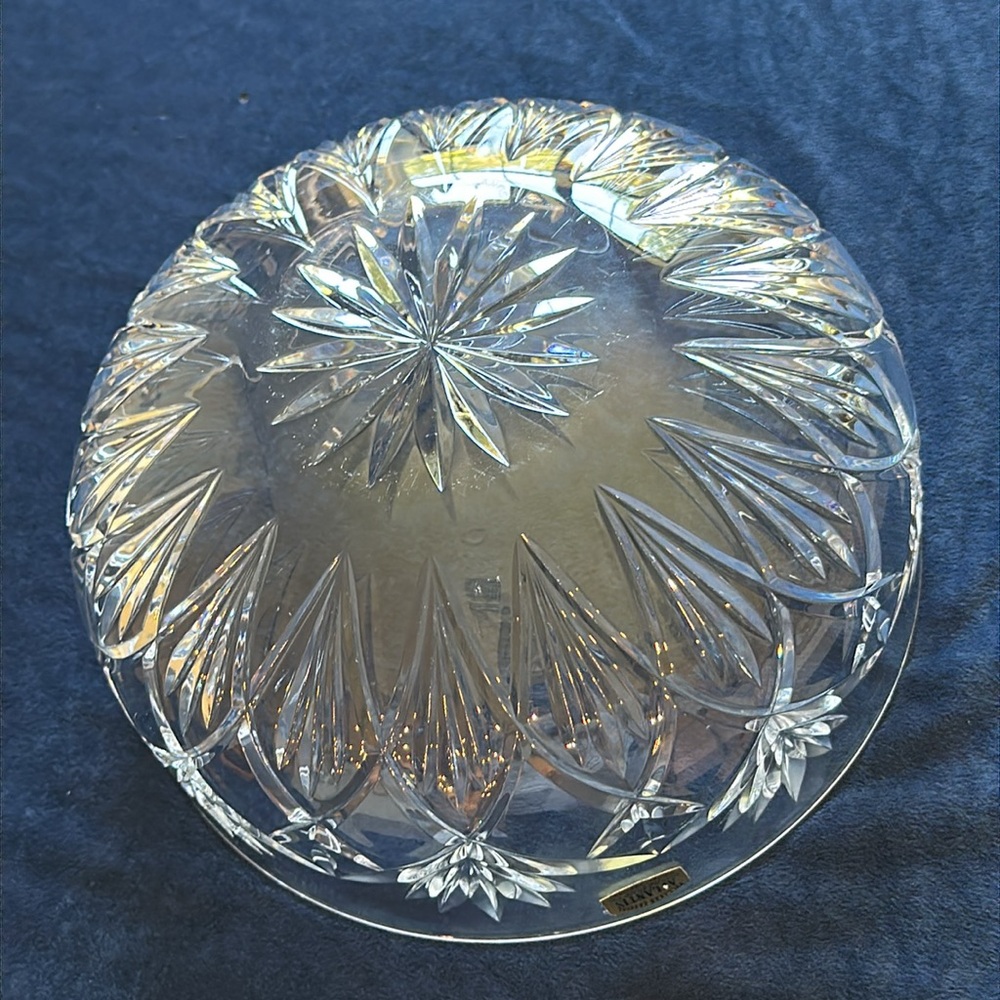 CRYSTAL BOWL Atlantis Catalina Lead Crystal Bowl Hand Cut & Blown Centerpiece - Picture 5 of 8